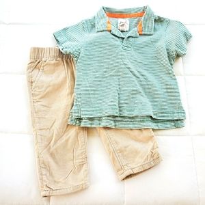 GAP/Peek Boys corduroy pilot shirt outfit 6-12 mo